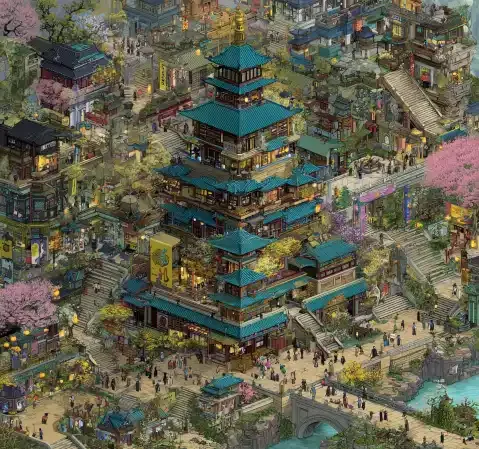社会频道图片，人群与城市剪影